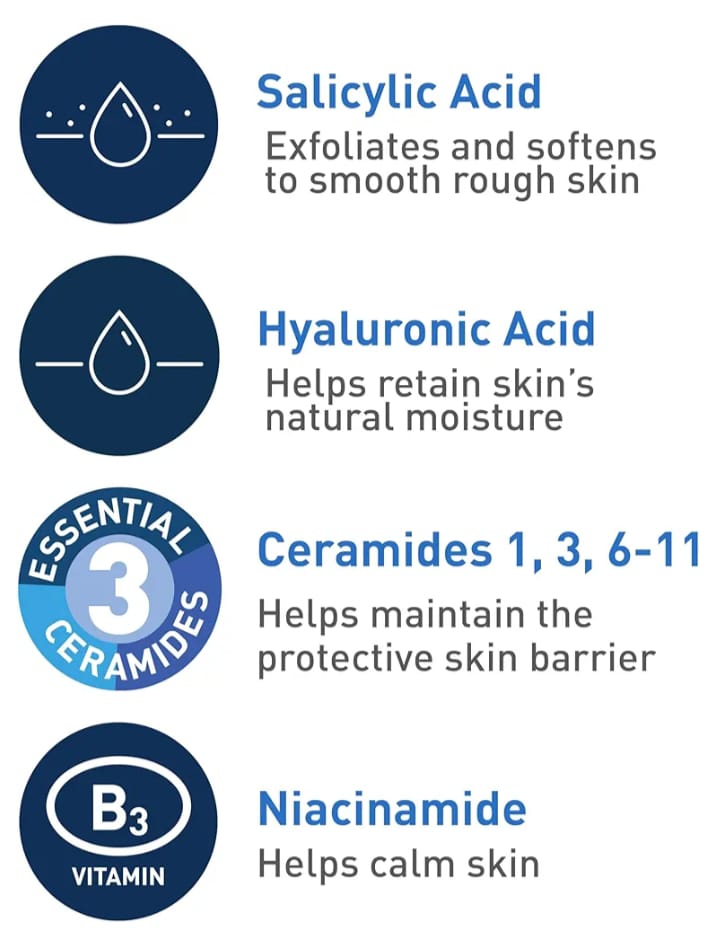 CeraVe Renewing SA Cleanser – Salicylic Acid Exfoliating Face & Body Wash for Smooth, Bump-Free Skin (237ml)